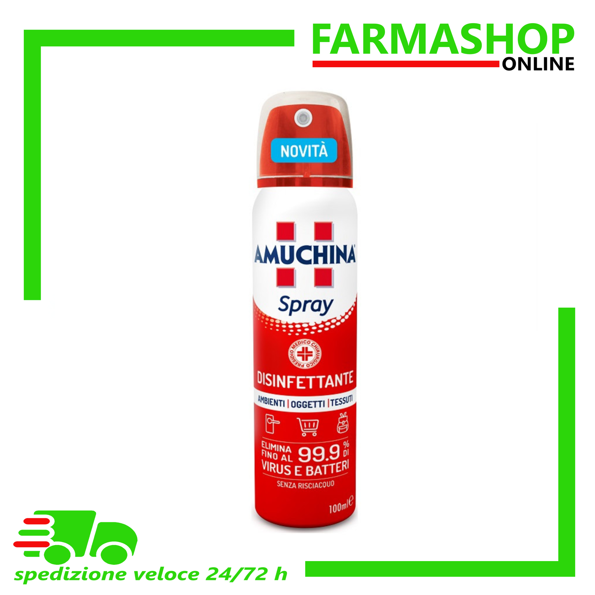 Amuchina spray disinfettante ambienti- oggetti- tessuti – Farmashop